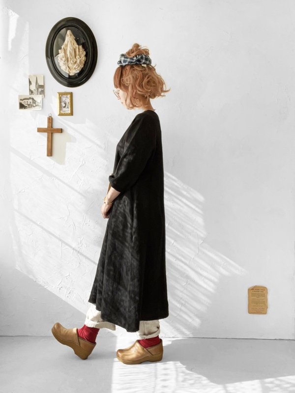 画像9: Re:born/リネンワンピース・ブラック (9)