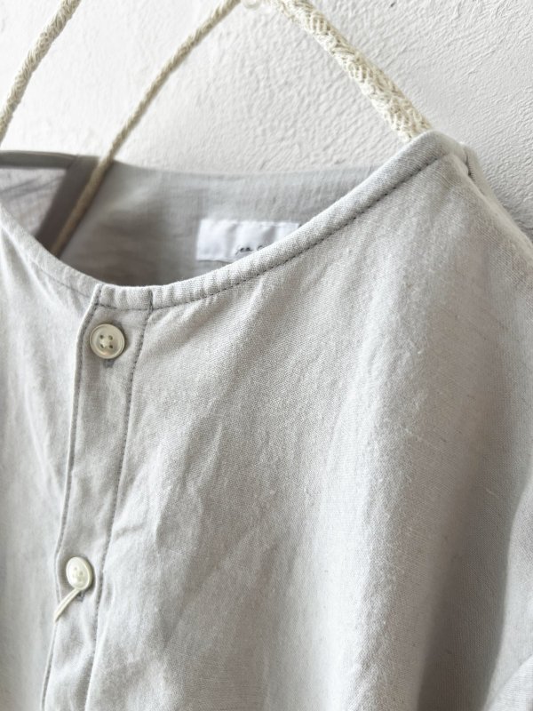 画像6: seasew./201 コットンリネンノーカラーシャツ・ライラック (6)