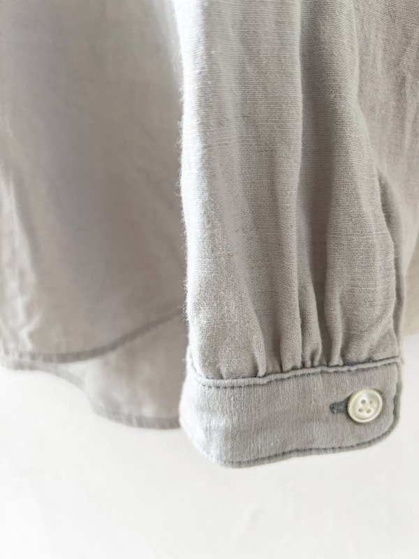 画像7: seasew./201 コットンリネンノーカラーシャツ・ライラック (7)