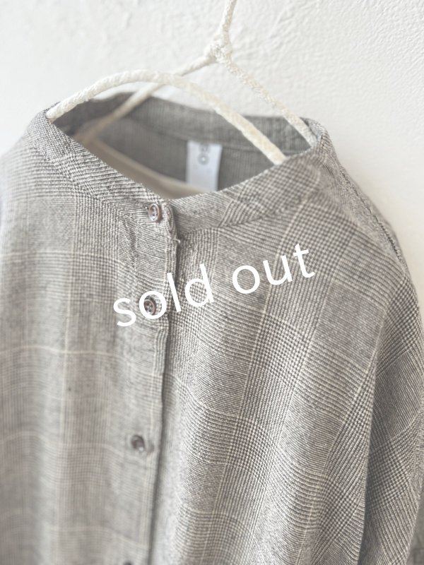 画像2: SO/バルーンスリーブブラウス・ベージュグレンチェック (2)