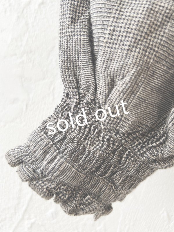 画像5: SO/バルーンスリーブブラウス・ベージュグレンチェック (5)