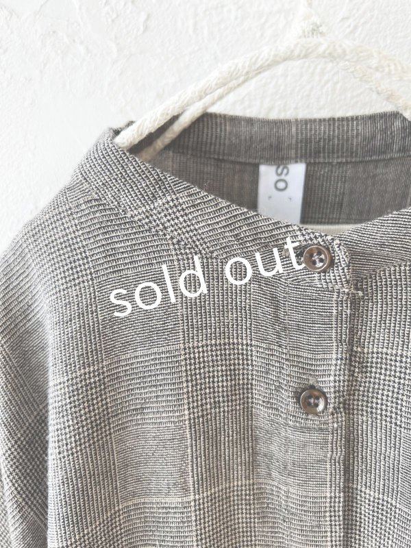 画像3: SO/バルーンスリーブブラウス・ベージュグレンチェック (3)