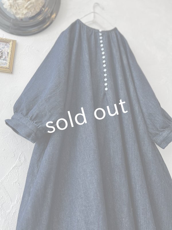 画像7: 08mab/デニムパフスリーブワンピース・インディゴ (7)