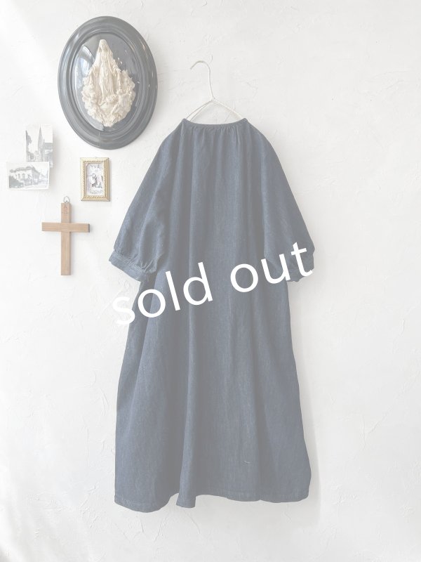 画像8: 08mab/デニムパフスリーブワンピース・インディゴ (8)