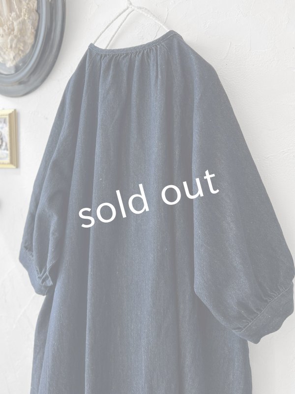 画像9: 08mab/デニムパフスリーブワンピース・インディゴ (9)