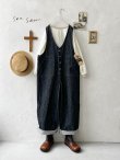 画像1: seasew.／109 デニムオーバーオール・チャコール (1)