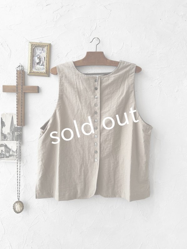 画像2: sloe/2wayポケットボタンベスト・ベージュ (2)