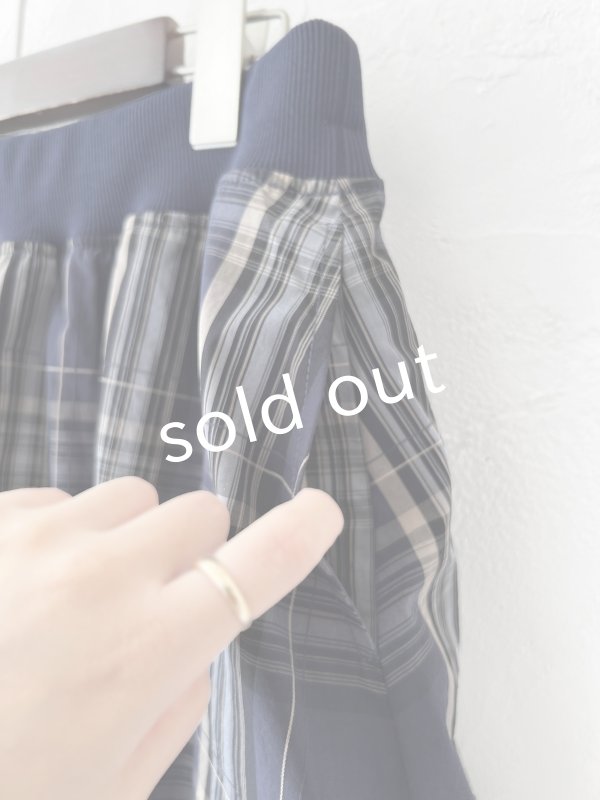 画像4: sloe/チェックバルーンスカート・ネイビー (4)