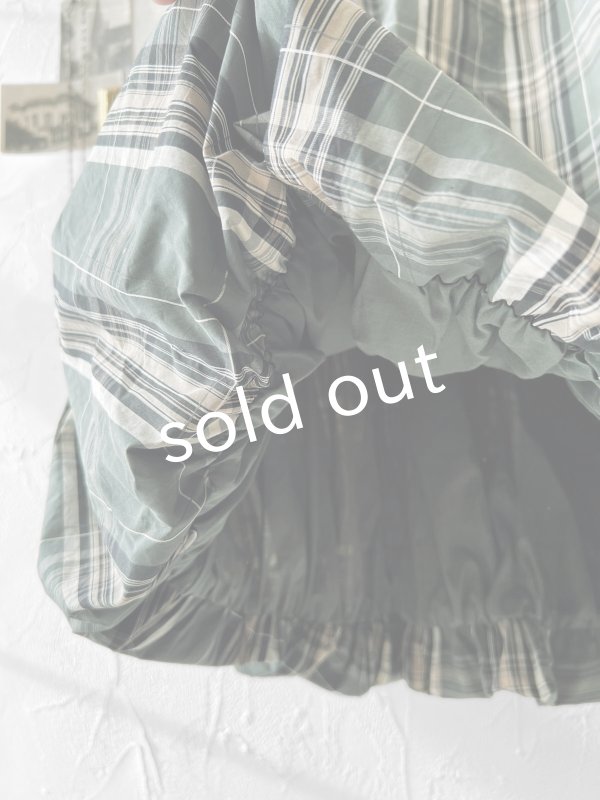 画像3: sloe/チェックバルーンスカート・グリーン (3)