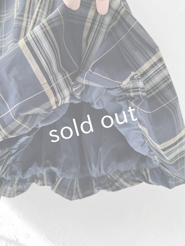 画像5: sloe/チェックバルーンスカート・ネイビー (5)