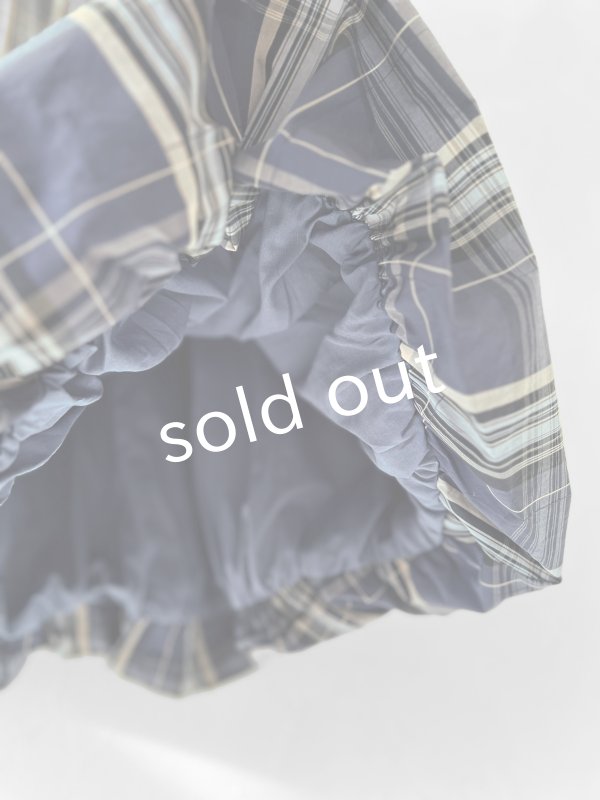 画像2: sloe/チェックバルーンスカート・ネイビー (2)