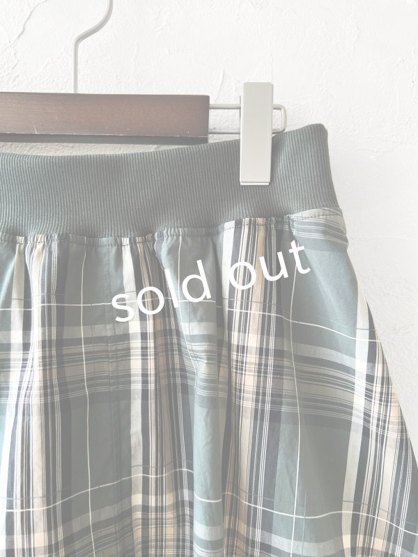 画像2: sloe/チェックバルーンスカート・グリーン (2)