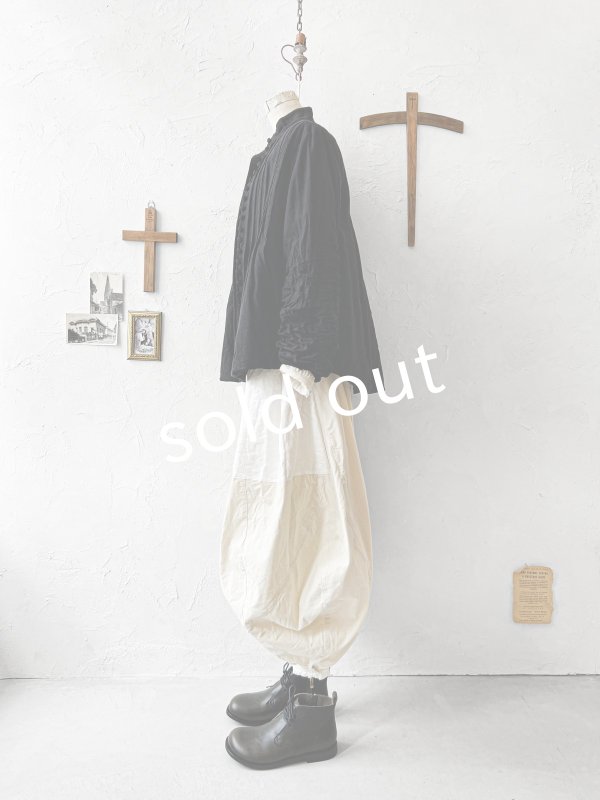 画像12: HALLELUJAH／8, Chemise de Baptême（Model 1920’s）クリスチャンブラウス・black (12)