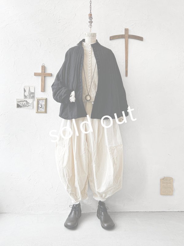 画像11: HALLELUJAH／8, Chemise de Baptême（Model 1920’s）クリスチャンブラウス・black (11)