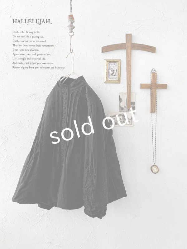 画像5: HALLELUJAH／8, Chemise de Baptême（Model 1920’s）クリスチャンブラウス・black (5)