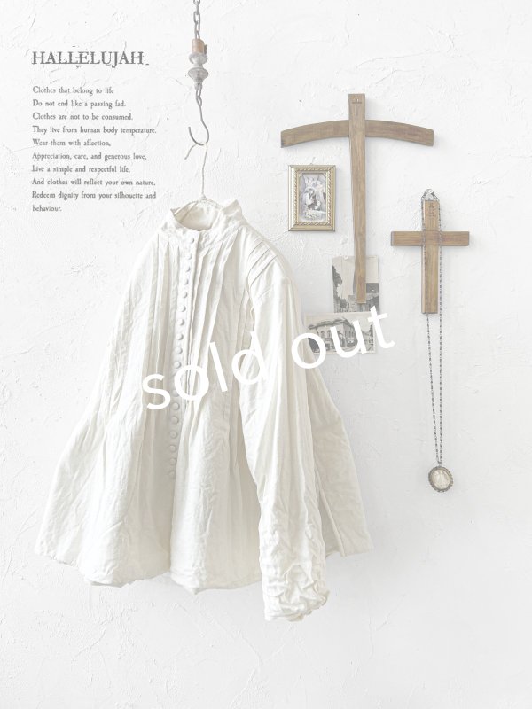 画像6: HALLELUJAH／8, Chemise de Baptême（Model 1920’s）クリスチャンブラウス・off-white (6)