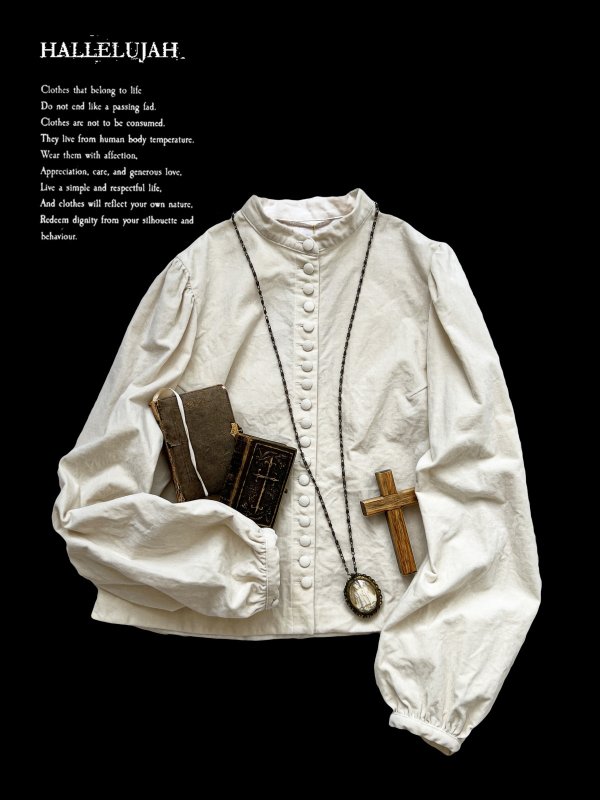 画像1: HALLELUJAH／5, Victorian Chemise ヴィクトリア時代ブラウス・off-white (1)