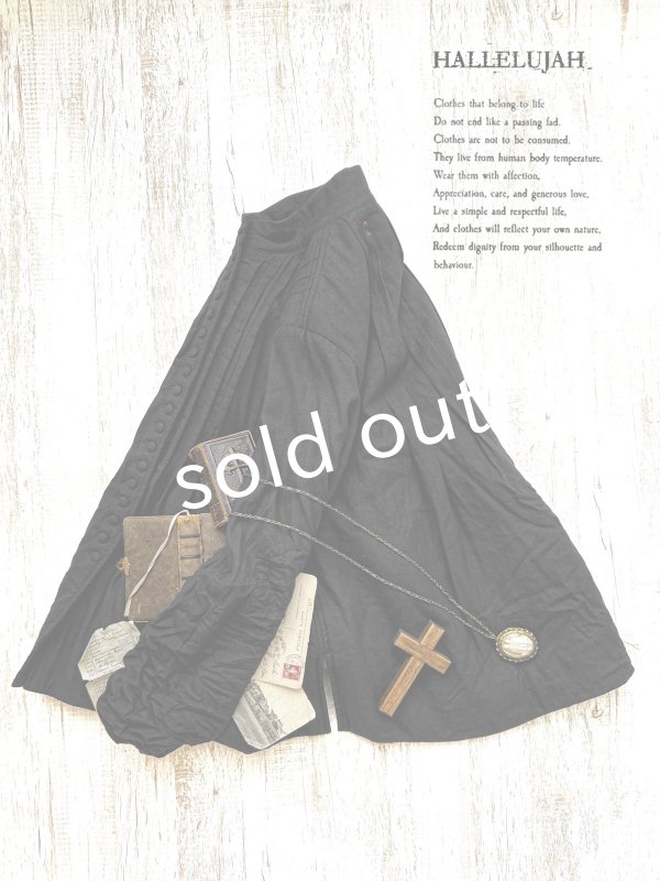 画像2: HALLELUJAH／8, Chemise de Baptême（Model 1920’s）クリスチャンブラウス・black (2)