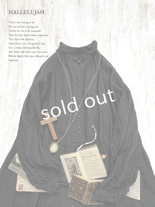 画像1: HALLELUJAH／9, Robe de Berger（Réplique 1890’s）羊飼いの服 レプリカ・black (1)