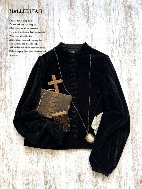 画像1: HALLELUJAH／5, Victorian Chemise ヴィクトリア時代ブラウス・black (1)