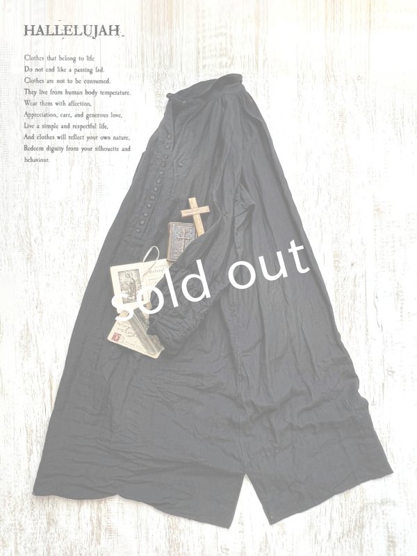 画像2: HALLELUJAH／9, Robe de Berger（Réplique 1890’s）羊飼いの服 レプリカ・black (2)