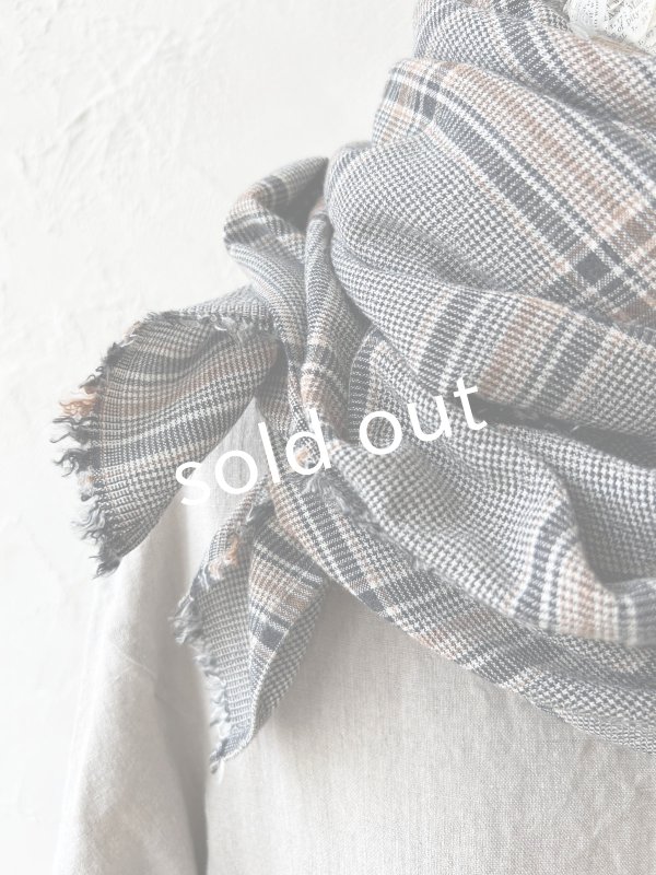 画像6: SO／大判ストール・ブラウングレンチェック (6)