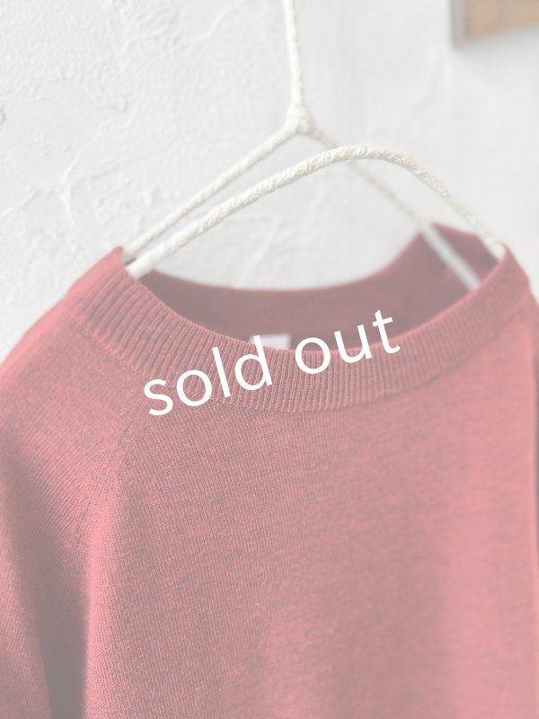 画像2: SO／ワイドラグランニットプルオーバー・ボルドー (2)