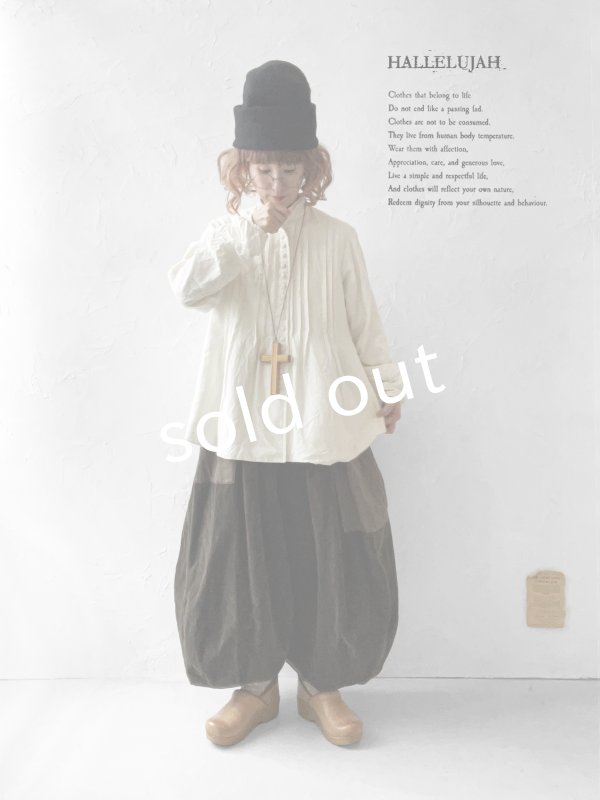 画像1: HALLELUJAH／8, Chemise de Baptême（Model 1920’s）クリスチャンブラウス・off-white (1)