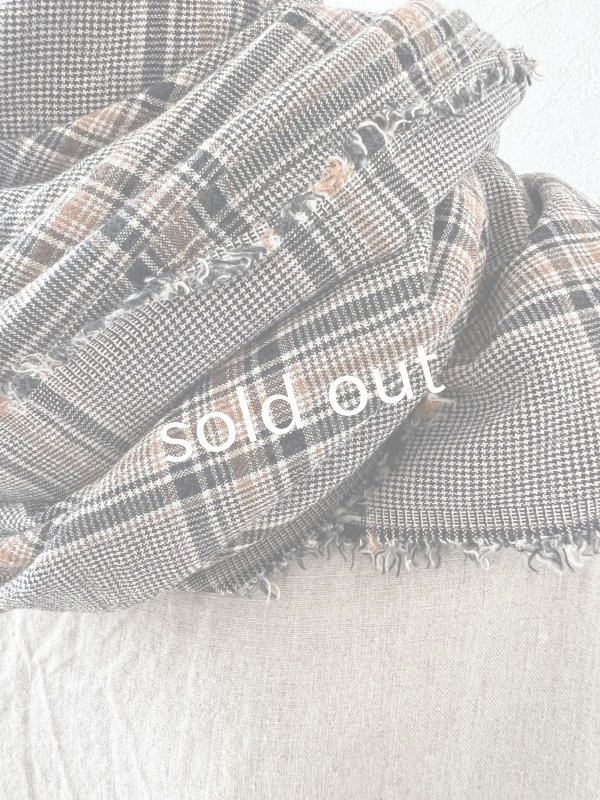 画像7: SO／大判ストール・ブラウングレンチェック (7)