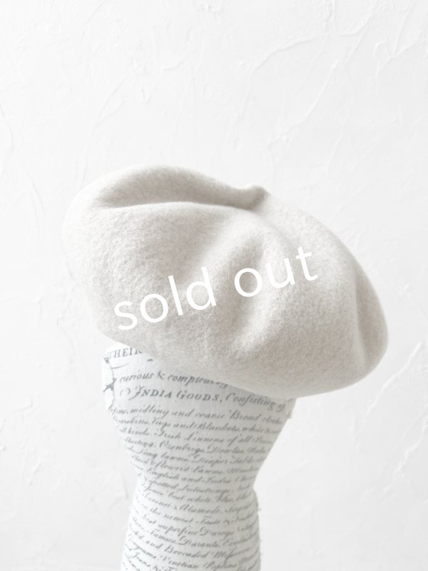 画像4: sleep slope/大きなホイップベレー・アイボリー (4)