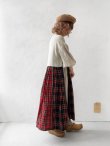 画像10: Avenue／赤チェック切り替えギャザーワンピース・生成り (10)