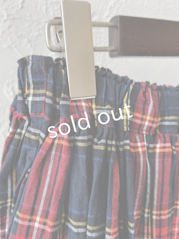 画像2: Avenue／ギャザースカート・ネイビーチェック (2)