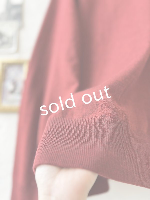 画像4: SO／ワイドラグランニットプルオーバー・ボルドー (4)