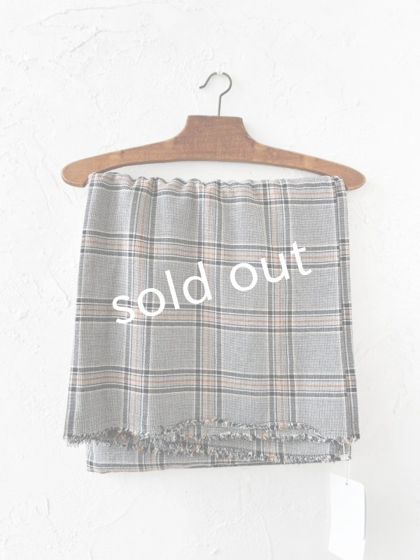 画像2: SO／大判ストール・ブラウングレンチェック (2)