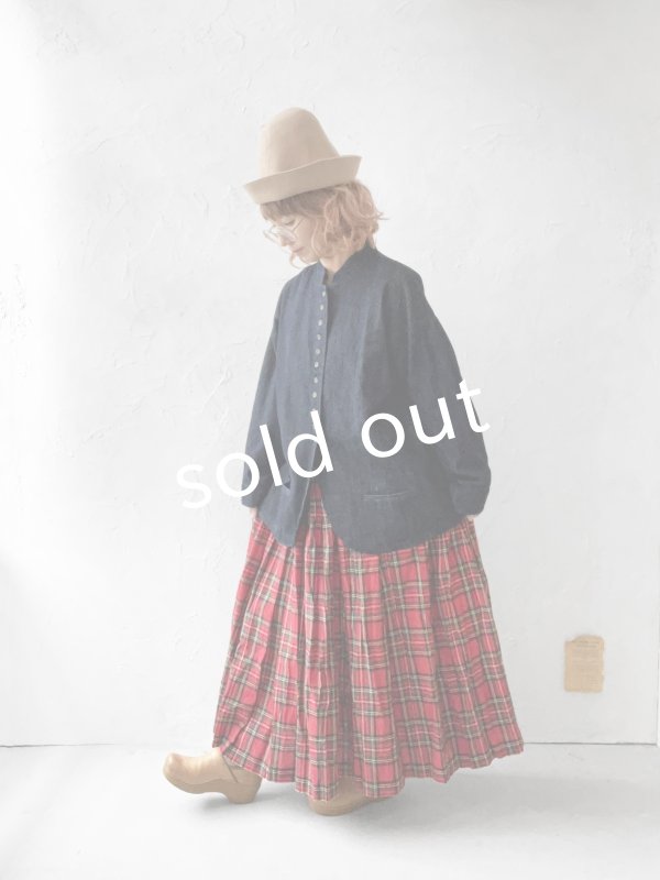 画像7: Avenue／ギャザースカート・赤チェック (7)
