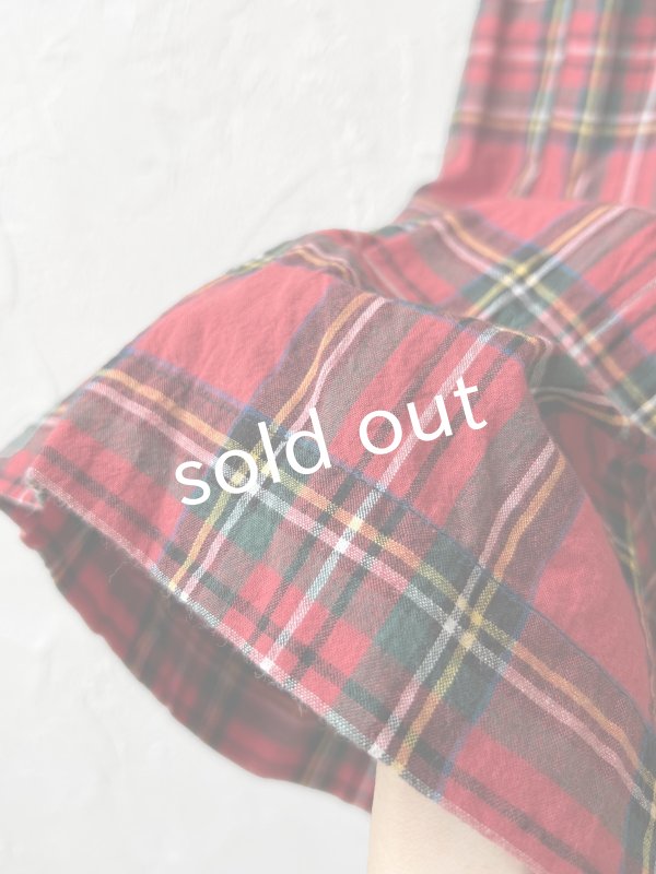 画像5: Avenue／ギャザースカート・赤チェック (5)