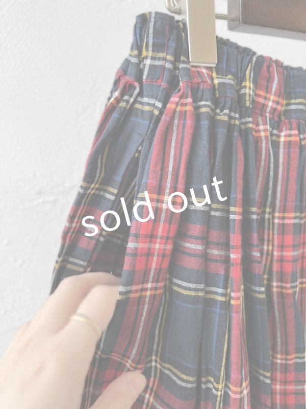 画像5: Avenue／ギャザースカート・ネイビーチェック (5)