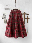 画像1: Avenue／ギャザースカート・赤チェック (1)