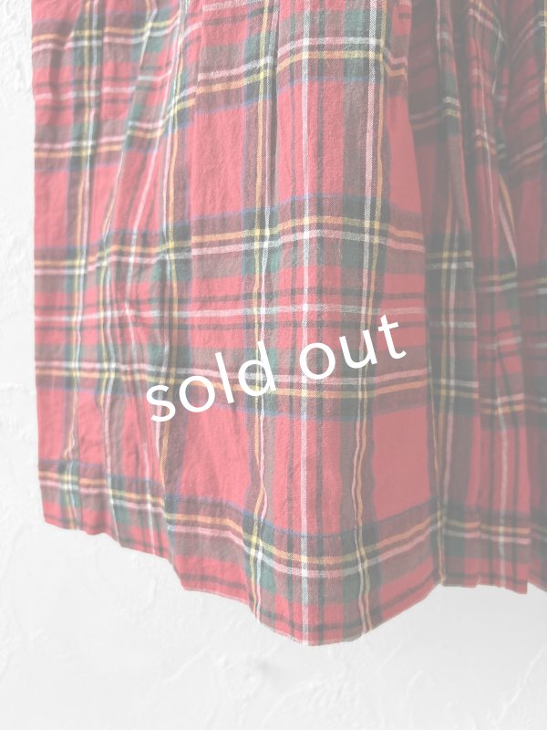 画像4: Avenue／ギャザースカート・赤チェック (4)