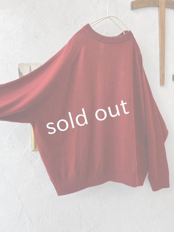 画像6: SO／ワイドラグランニットプルオーバー・ボルドー (6)