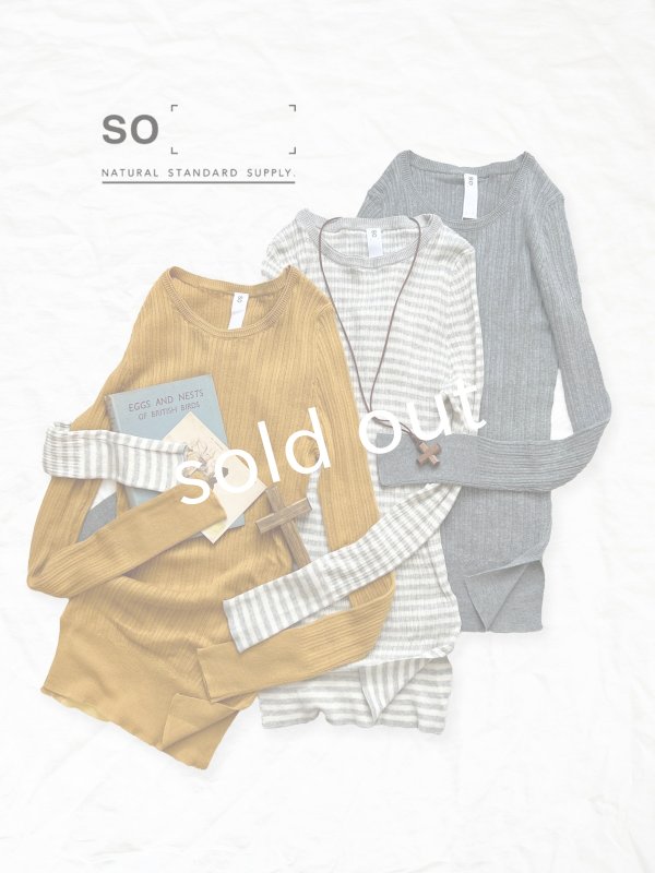 画像1: SO/ランダムテレコ長袖カットソー (1)