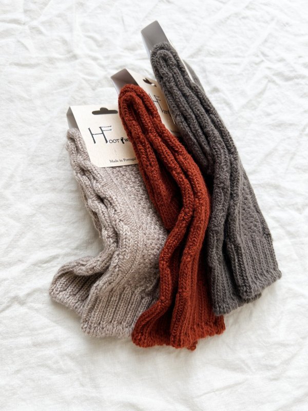 画像2:  H FOOTWEAR WOOL／ゆるあみケーブルソックス・ミドル (2)