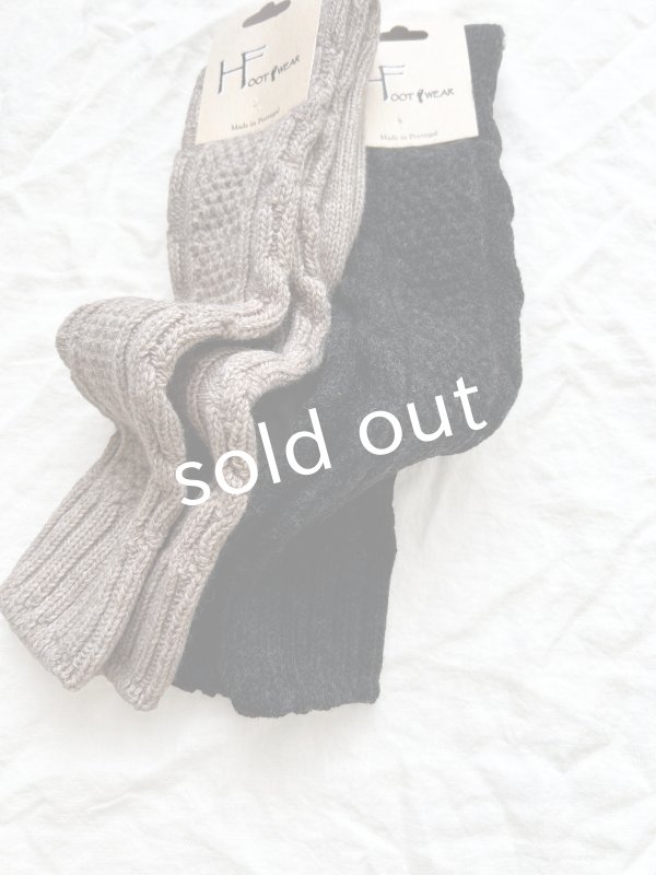 画像3:  H FOOTWEAR WOOL／ゆるあみケーブルソックス・ロング (3)