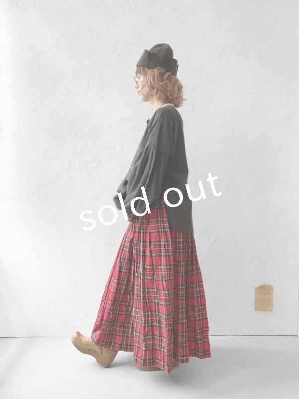 画像10: ubasoku/バイカラー起毛パフ袖ブラウス・チャコール (10)