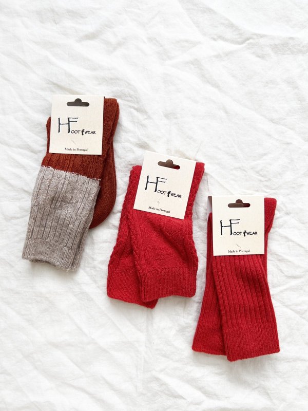 画像2:  H FOOTWEAR WOOL／赤ソックス (2)