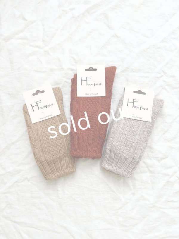 画像2:  H FOOTWEAR WOOL／ゆるあみケーブルソックス・ショート (2)