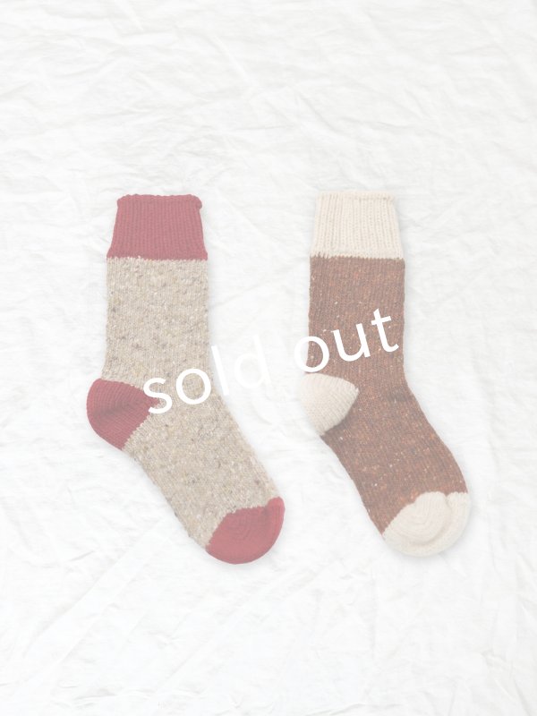 画像6:  H FOOTWEAR WOOL／バイカラーネップソックス (6)