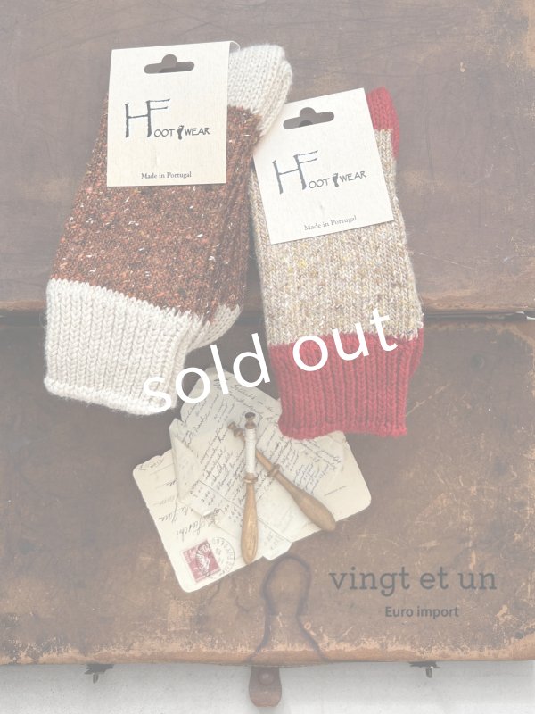 画像1:  H FOOTWEAR WOOL／バイカラーネップソックス (1)