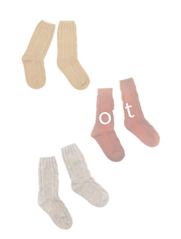 画像4:  H FOOTWEAR WOOL／ゆるあみケーブルソックス・ショート (4)