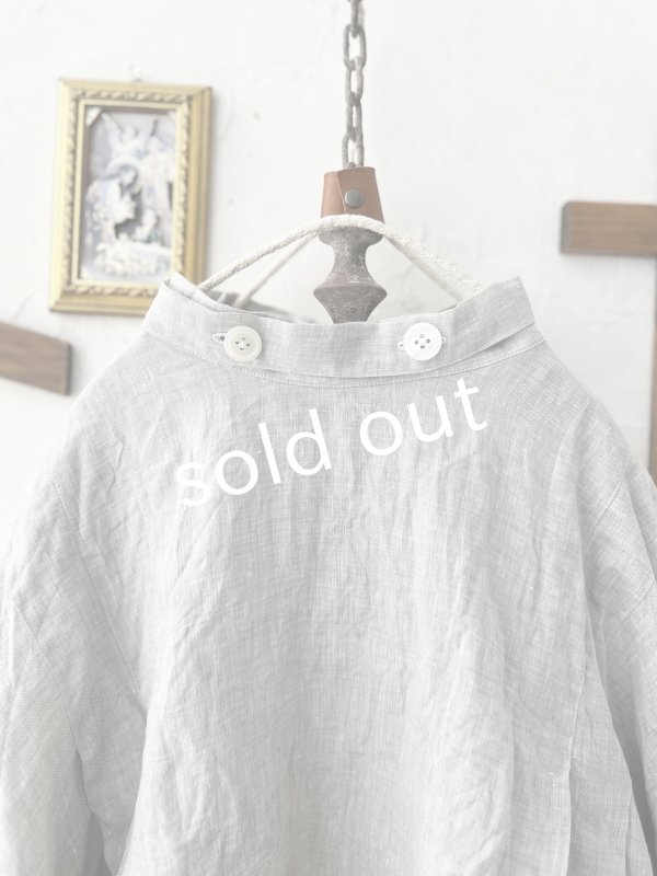 画像4: Reliure／パフスリーブカフスブラウス・light gray (4)